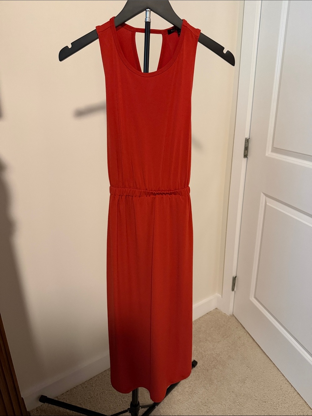 Banana Republic Women’s Burnt Orange Sleeveless Elastic-Waist Midi Dress